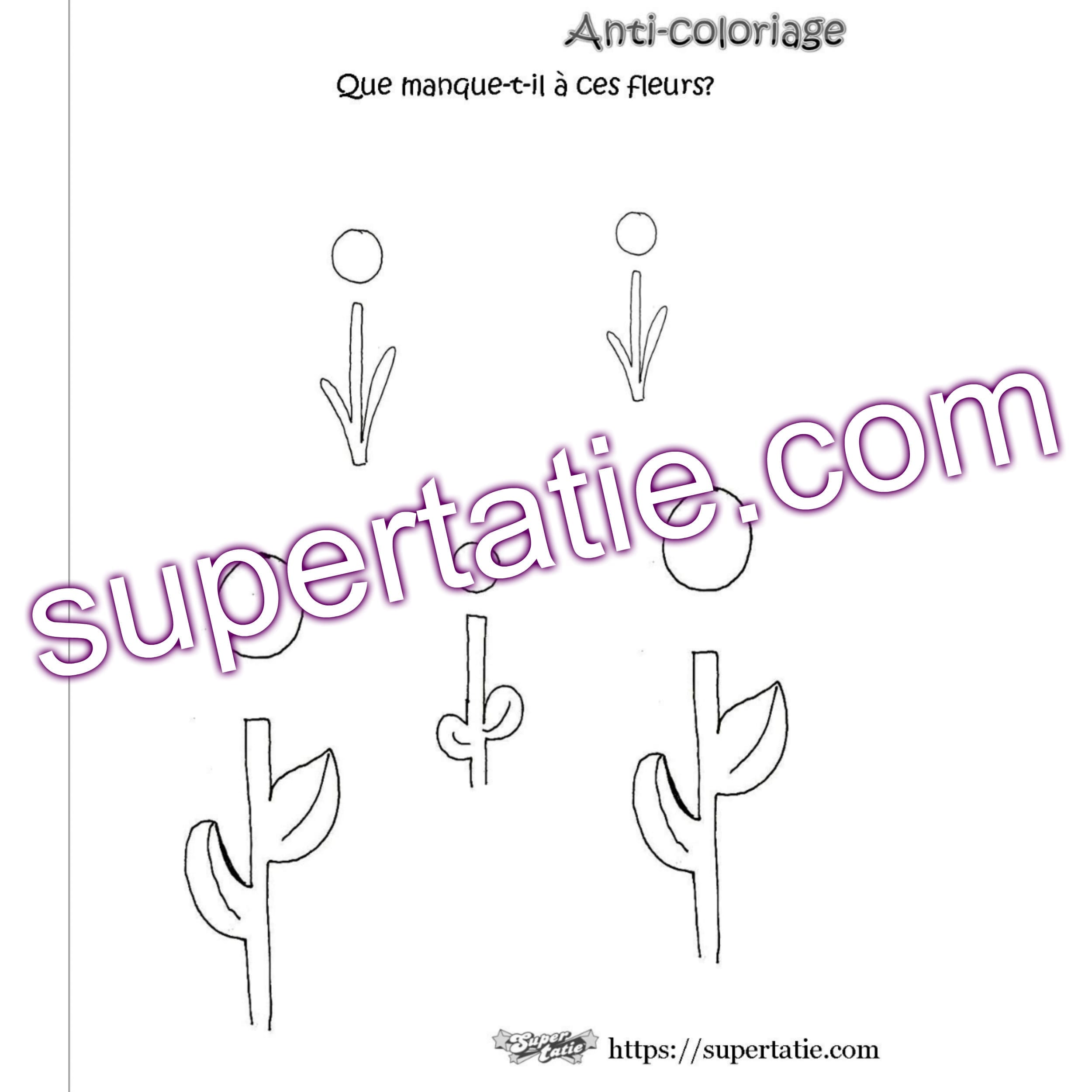 Anti coloriage Pétales de fleurs PDF