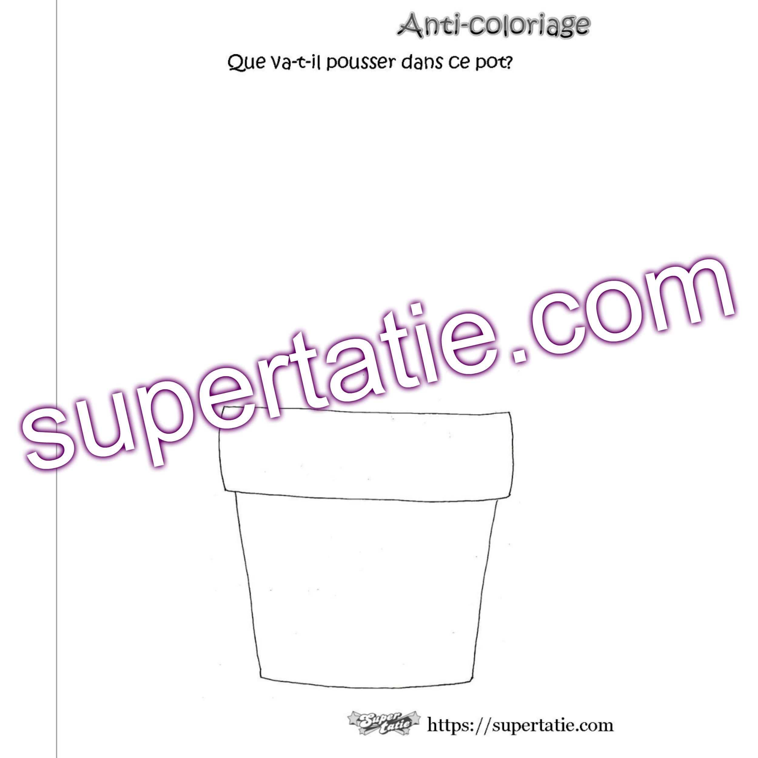 Anti coloriage Pot de fleur PDF