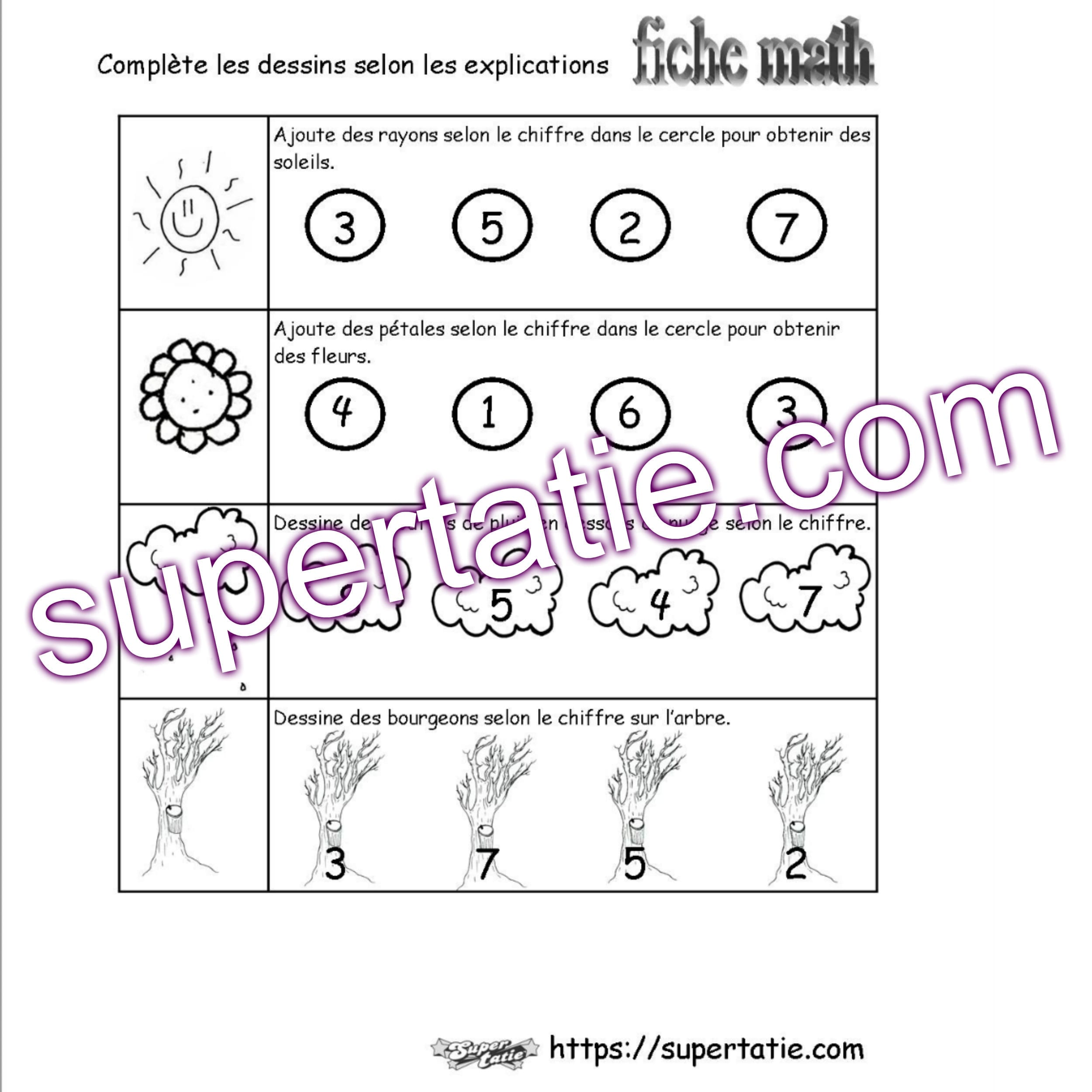 Fiche math du printemps PDF