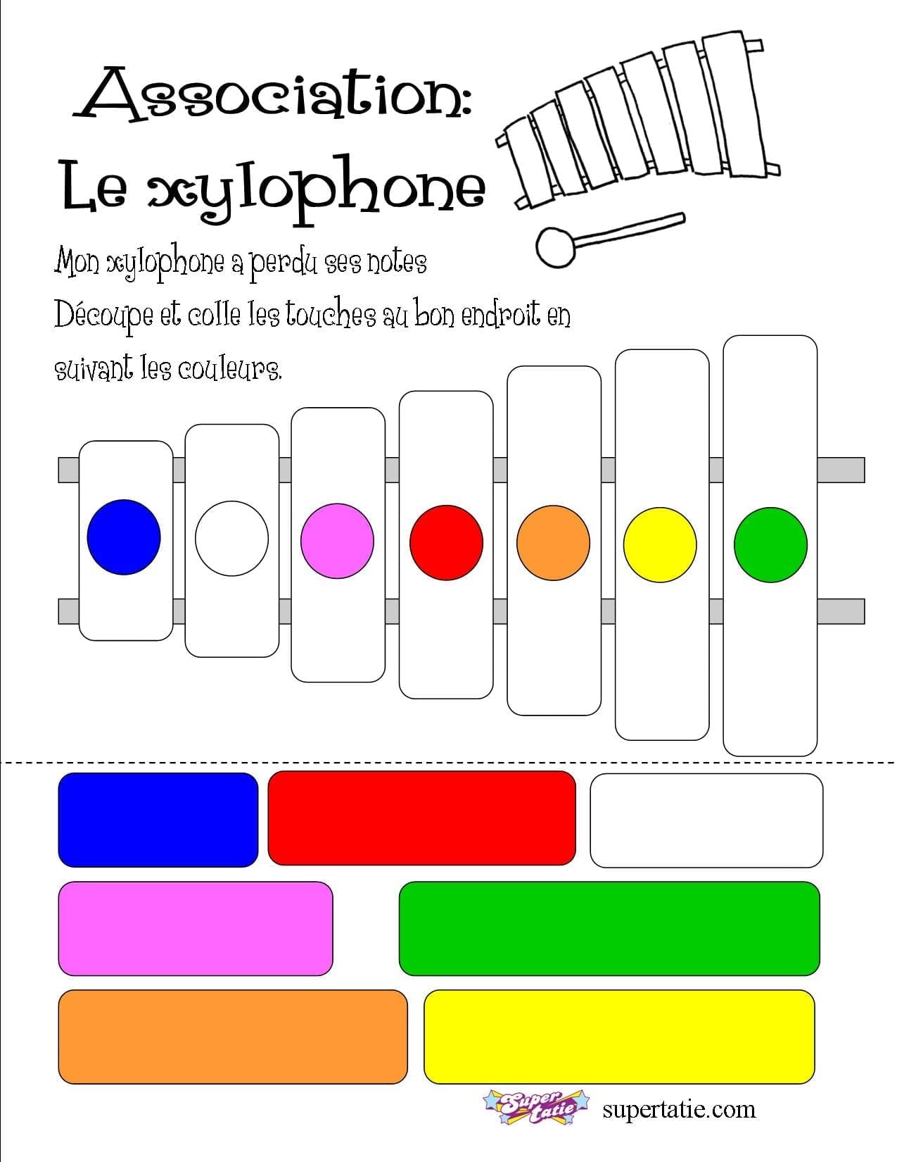 Association xylophone couleur Super Tatie