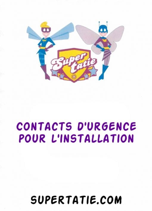 Contacts d'urgence pour l'installation