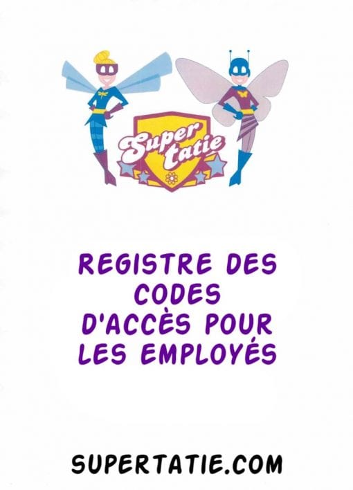 Registre des codes d'accès pour les employés